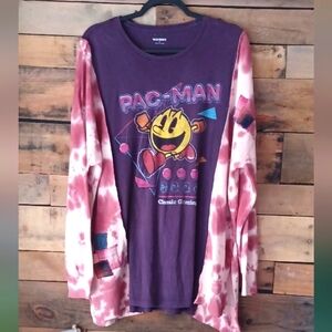 Upcycled Pac-Man Graphic Long Sleeve Shirt